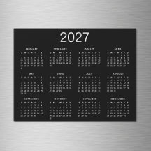 Enkel svart-vit 2027-kalender