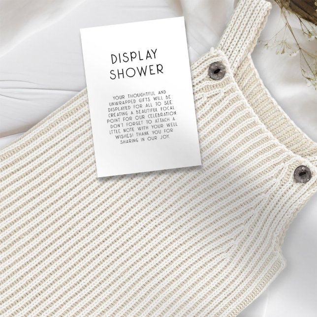 Enkel svart-vit babyuppvisning för shower inbjudningar (Available digotlly and printed)