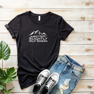 Enkel svart-vit bergskonst vandring t shirt