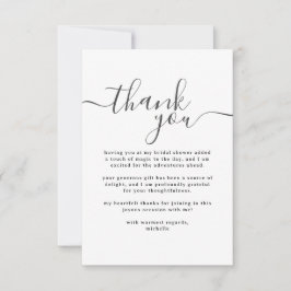 Enkel svart-vit bröllopsdusch tack kort