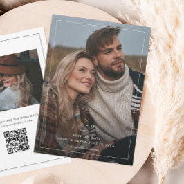 Enkel svart-vit bröllopsfotografi  spara datumet