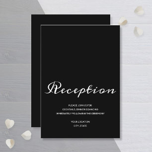 Enkel svart-vit bröllopsreception på en liten budg tilläggskort