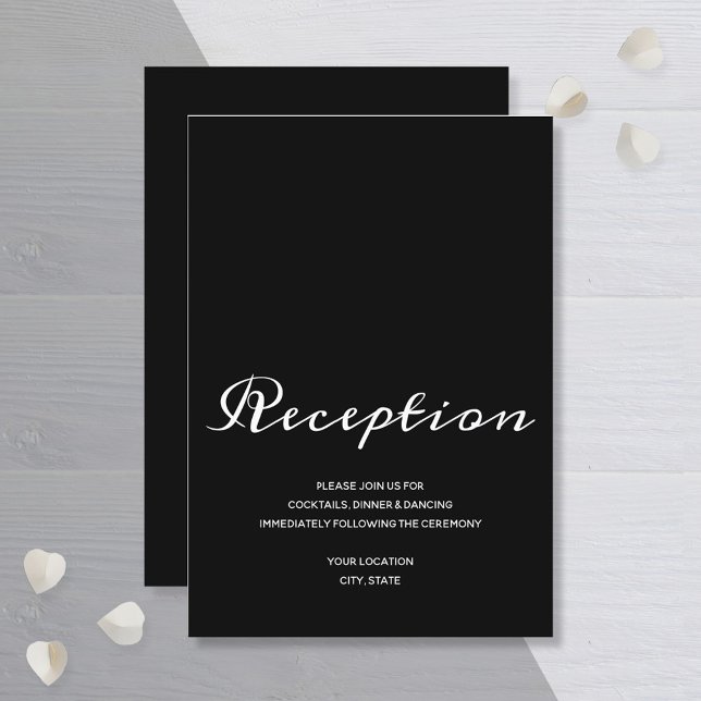 Enkel svart-vit bröllopsreception på en liten budg tilläggskort (Skapare uppladdad)