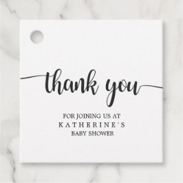 Enkel svart-vit buffelplaid tack gåvor etiketter