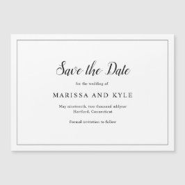 Enkel svart vit Elegant Spara datum magneter