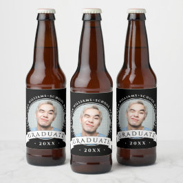 Enkel svart vit examen högskola universitet foto ölflaska etikett