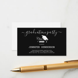 Enkel svart-vit examensfest för klass 2025 tilläggskort