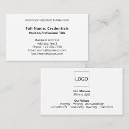 Enkel svart, vit, företagsintern Logotyp Visitkort