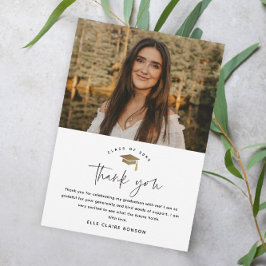 Enkel Svart & Vit Foto Examen Tack Kort