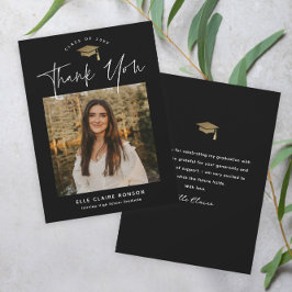 Enkel Svart & Vit Foto Examen Tack Kort