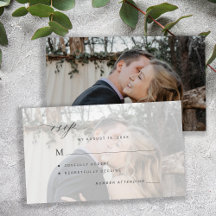 Enkel svart-vit fotobryllop RSVP