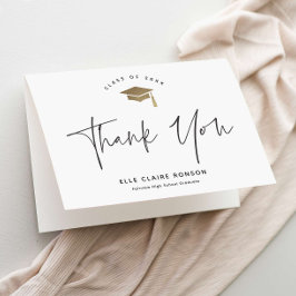 Enkel Svart & Vit Fotoexamen Tack Kort