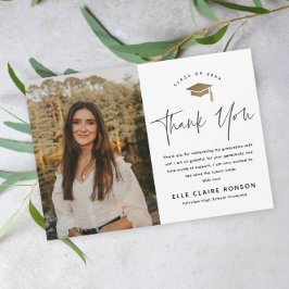 Enkel Svart & Vit Fotoexamen Tack Kort