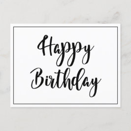 Enkel Svart Vit Glad Födelsedag Vykort