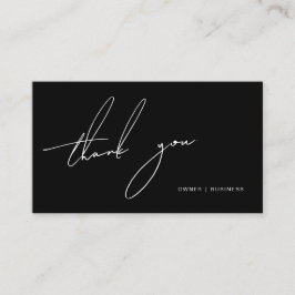 Enkel svart, vit handskriven Tack Visitkort