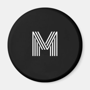 Enkel svart-vit initial magnet