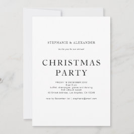 Enkel svart, vit jul Party Inbjudningar