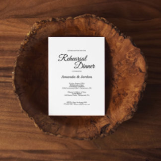 Enkel svart vit kallgrafi - repetitionsmiddag inbjudningar