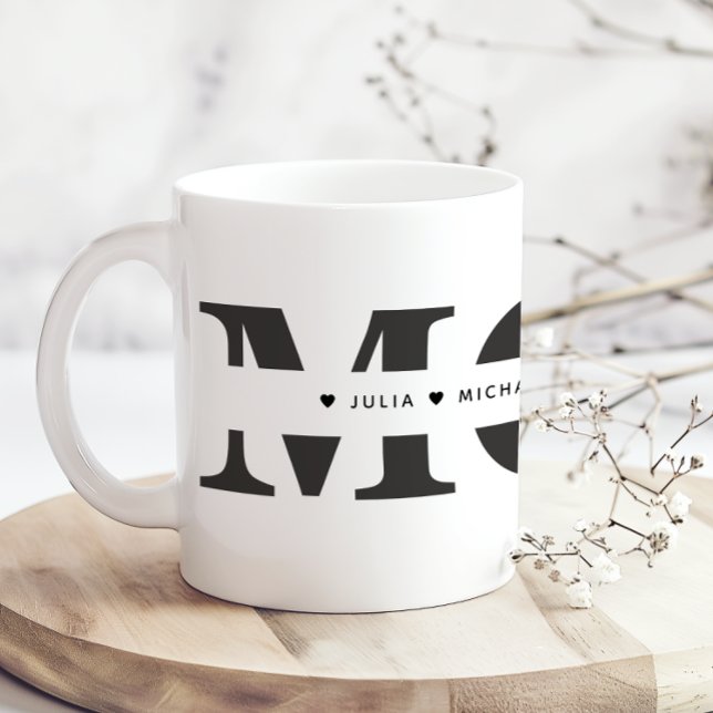 Enkel svart-vit mammas namn kaffemugg (Skapare uppladdad)