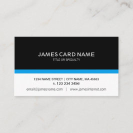 Enkel svart/vit med en blålinjen visitkort