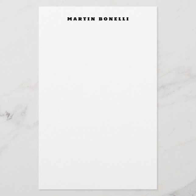 Enkel svart-vit minimalistisk design brevpapper (Framsida)