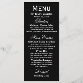 Enkel svart/vit - mottagandemeny meny