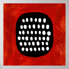 Enkel svart, vit och röd Poster väggkonst