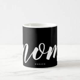 Enkel svart & vit personlig mugg för Mamma