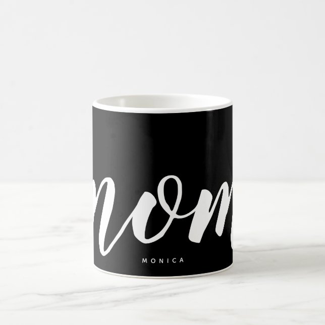 Enkel svart & vit personlig mugg för Mamma (Center)