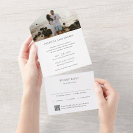 Enkel svart-vit QR-kod Elegant bröllop