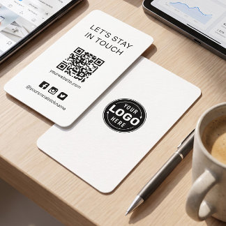 Enkel svart-vit QR-kod-kort för sociala medier Visitkort