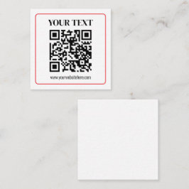 Enkel svart & vit QR-kod med röd kant Tilläggskort