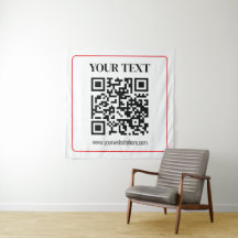 Enkel svart & vit QR-kod med röd ram