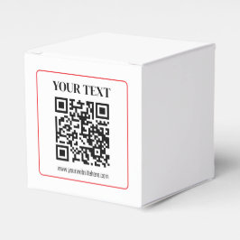 Enkel svart & vit QR-kod med röd ram Presentaskar