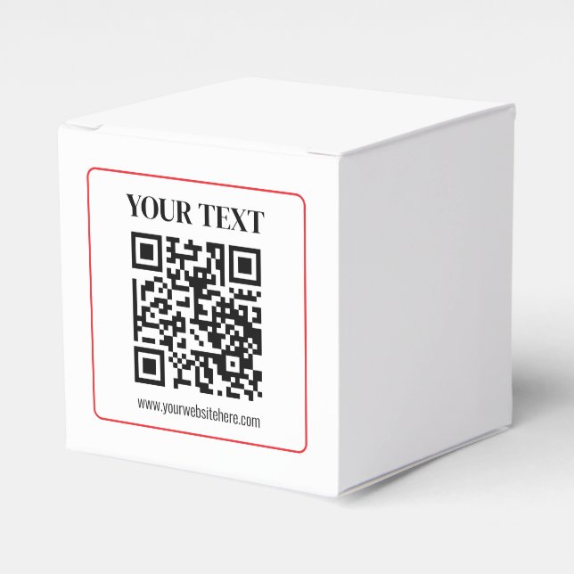 Enkel svart & vit QR-kod med röd ram Presentaskar (Framsidan Sidan)