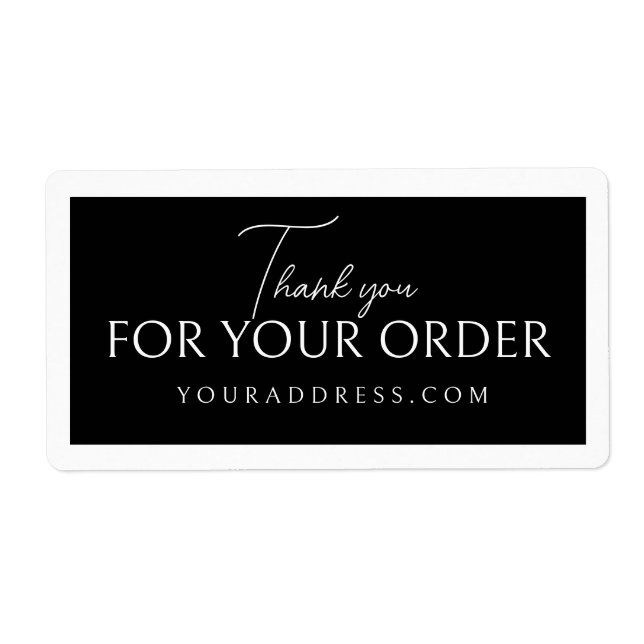 Enkel svart-vit tacksamhet-stickerdesign fraktsedel (Framsidan)