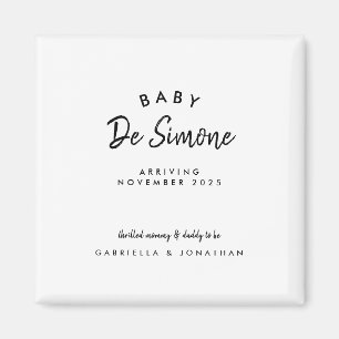 Enkel svart-vit typografi graviditet magnet