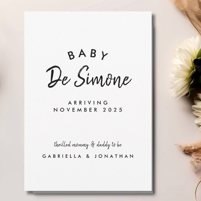 Enkel svart-vit typografi graviditet meddelande (Skapare uppladdad)