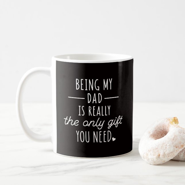 Enkel svart vit, vit nyans citat Fars dag Kaffemugg (Med munk)