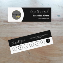 ENKEL SVART VITFÖRETAG LOGOTYP 7 LOYALTEKORT