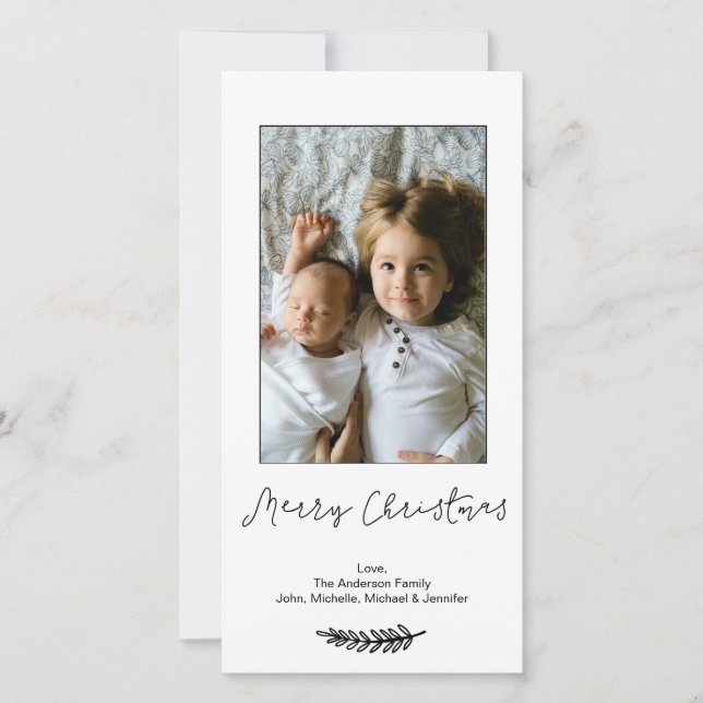 Enkel svart vitgod jul julkort (Framsida)