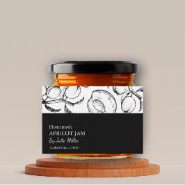 Enkel svartvit Apricot Sylt-etikett Mat Etiketter