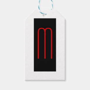 Enkel svartvit chic, Monogram svart vit slinga Presentetikett