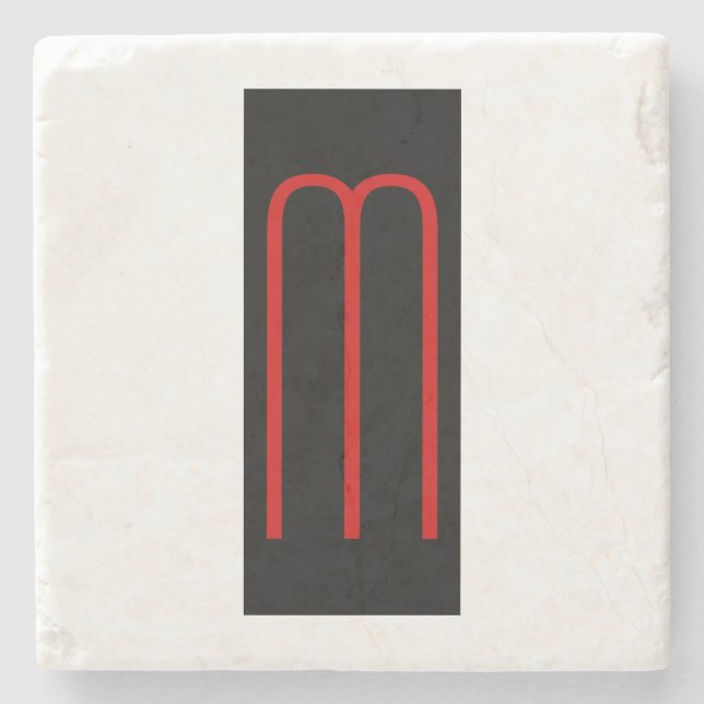 Enkel svartvit chic, Monogram svart vit slinga Stenunderlägg (Framsidan)