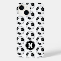 Enkel svartvit fotbollar med monogrammet