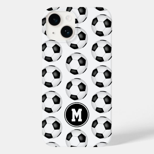 Enkel svartvit fotbollar med monogrammet (Baksida)