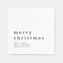 Enkel svartvit God jul Pappersservett