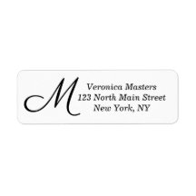 Enkel svartvit kursiv Monogram