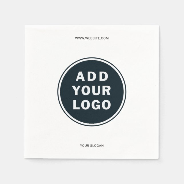 Enkel svartvit Logotyp för säljfrämjande åtgärder Pappersservett (Framsidan)