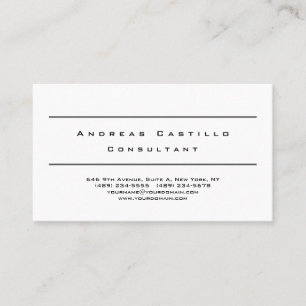 Enkel svartvit, minimalistisk Professionell Visitkort